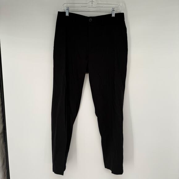 Theory Curtis Drawstring Pant Good Linen Men's Size 31 Black Woven Straight Leg - Picture 2 of 10